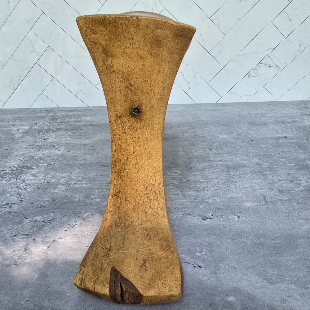 Vintage Hand Carved Wood Neck Rest Stool African Tribal Style Primitive Decor - Picture 4 of 10